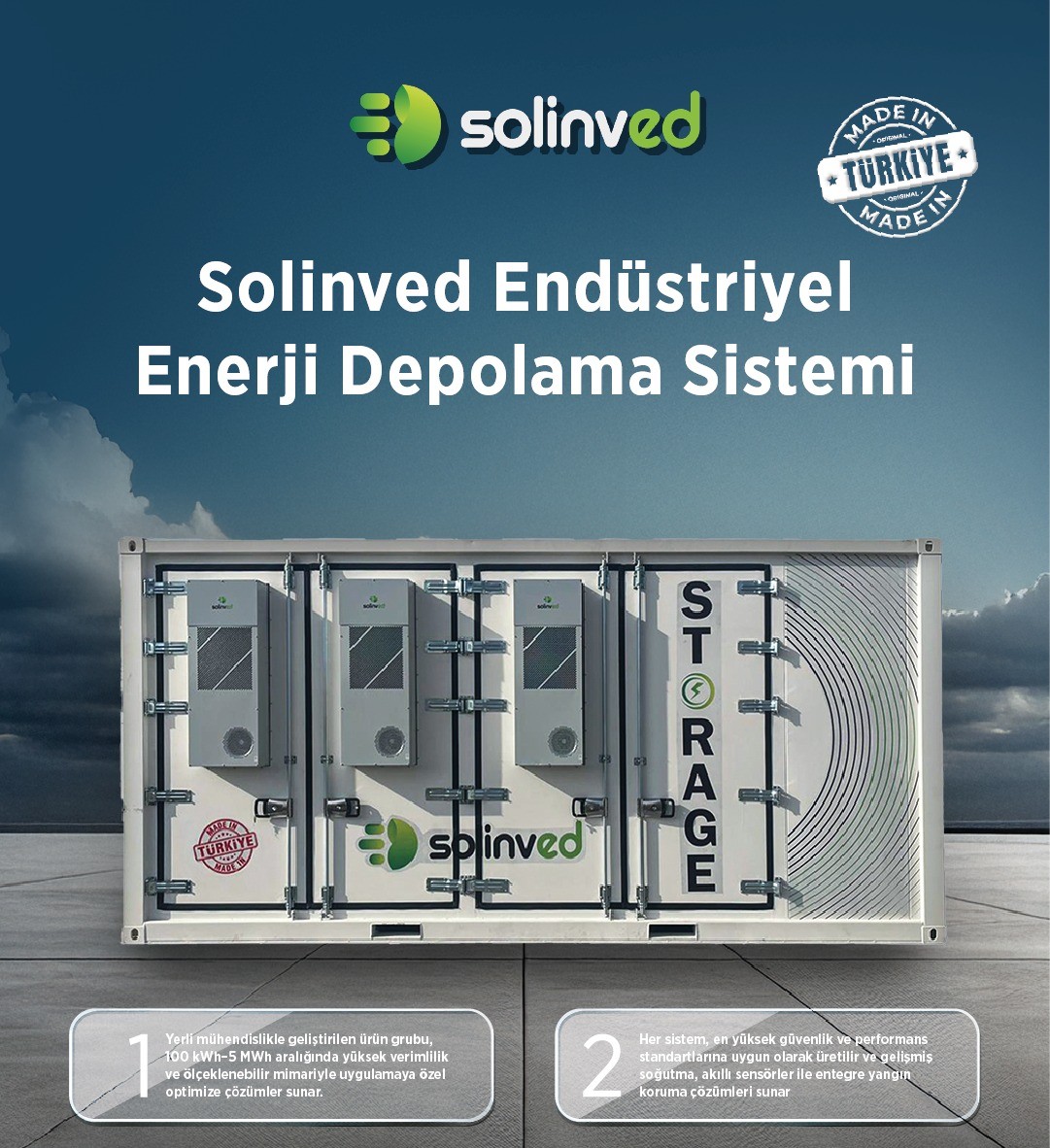 Solinved Konteyner Tipi Endüstriyel Enerji Depolama Sistemleri ile Güçlü ve Güvenli Çözümler